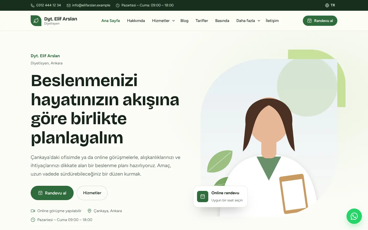 Bostan teması masaüstü görünümü